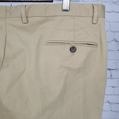 Jos A Bank Reserve Tan Tailored Fit Straight Leg Stretch Chino Pants 40x32