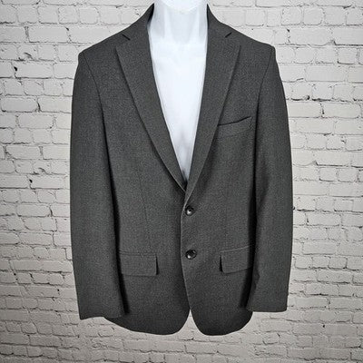Haggar H26 Grey Slim Fit Stretch 2 Button Vented Notch Blazer Sport Coat 38R
