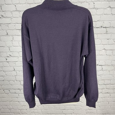 Blue Drake Purple Merino Wool Blend Knit Sweater Italy Made Size Medium M