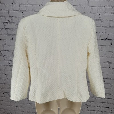 Citrine Collection Ivory Glitter Buttoned Lined Jacket Canada Made Size 10