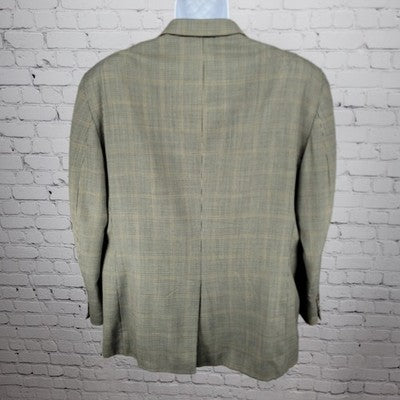 Jos A Bank Black Beige 100% Wool Houndstooth 2 Button Blazer Sport Coat 44R
