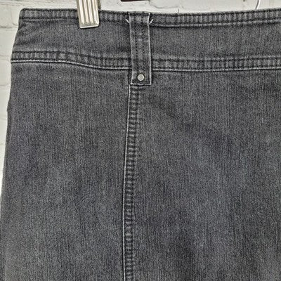 Gerry Weber Grey Denim Embellished Back Pockets Unlined Jean Maxi Skirt Size 10