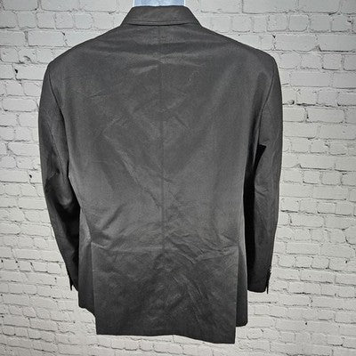 Connor Black Cotton Blend Twill 2 Button Double Vent Notch Blazer Sport Coat 42