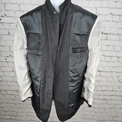 Joseph Abboud Black Label Grey 100% Wool 2 Button Blazer Sport Coat USA 40R