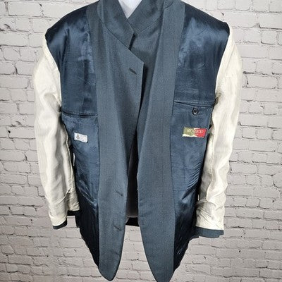 Vito Rufolo Blue 100% Wool 2 Button Ventless Notch Blazer Sport Coat Italy 40R