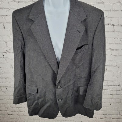 VTG Botany 500 Couture Grey 2 Button Blazer Sport Coat USA Made Size 44 PTR