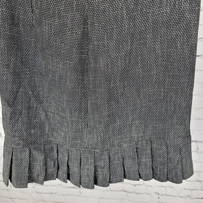 Georgiou Career Concept Black Pleated Hem Knee Length Lined Skirt Size 8 (29x21)