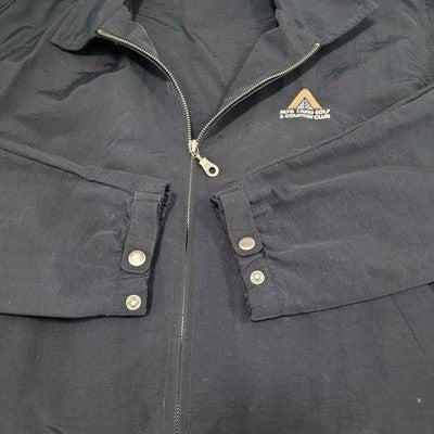 Alto Lakes Golf & Country Club Black Nylon Zip Windbreaker Jacket Size Large L