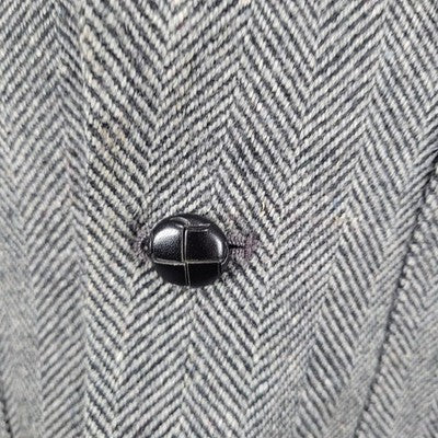 Barrage Grey Wool Linen Blend Tweed Herringbone Blazer Sport Coat Size 38R