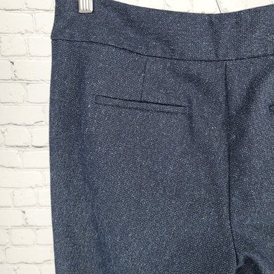 Ann Taylor Factory Navy Speckled Mid Rise Straight Stretch Pants Size 6P (30x28)
