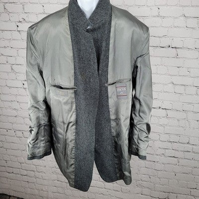 Oakton Limited Grey Tweed 2 Button Notch Blazer Sport Coat USA Made Size 50BL
