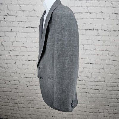 VTG Evan Picone Grey Check 2 Button Vented Notch Blazer Sport Coat USA 42R