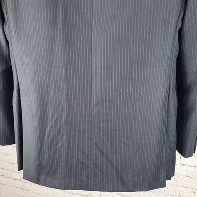 Hickey Freeman Dark Navy 100% Worsted Wool Blazer Sport Coat USA Made Size 42R
