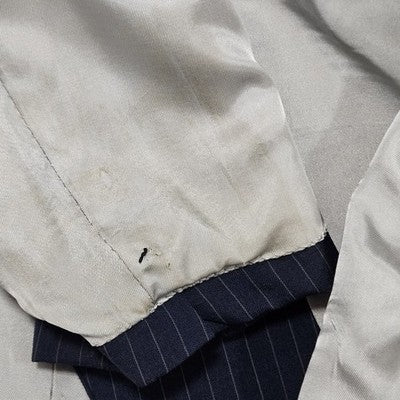 VTG Barney's Monte Cristo DeLuxe Navy Pinstriped Notch Blazer Sport Coat USA 38