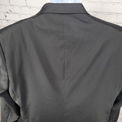 Haggar Black Tailored Fit 2 Button Double Vent Notch Blazer Sport Coat Size 48R