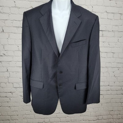 Hickey Freeman Dark Navy 100% Worsted Wool Blazer Sport Coat USA Made Size 42R