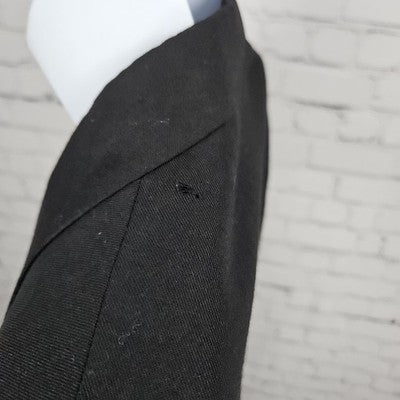 VTG Nino Cerruti Black 2 Button Ventless Notch Blazer Sport Coat USA 42L *defect