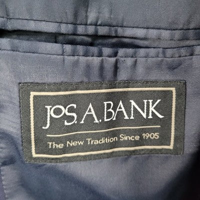 Jos A Bank Navy 100% Wool Tailored Fit Executive Blazer Sport Coat Size 42R