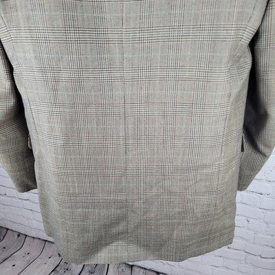 Holbrook Tan Houndstooth 2 Button Ventless Notch Blazer Sport Coat Size 42XL