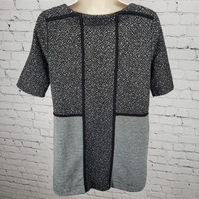 Meadow Rue Anthropologie Black & White Textured Sweater Shift Dress Size Small S