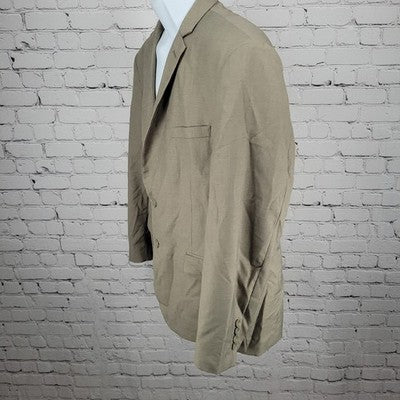 Gianna Uomo Gold Label Beige 2 Button Vented Notch Blazer Sport Coat 46S