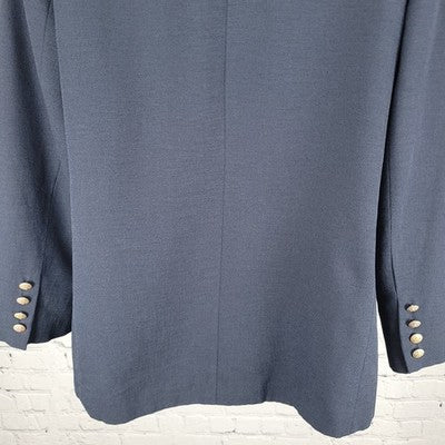 Patchington Navy 2 Metal Button Notch Ventless Blazer Suit Jacket Size 12