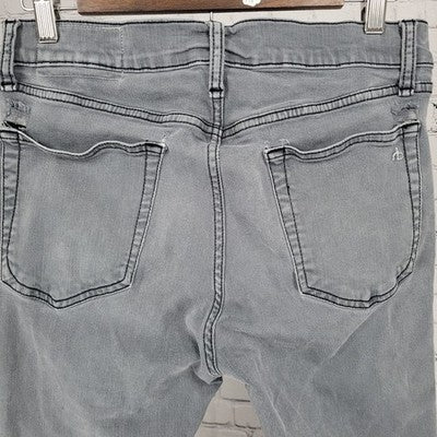 Rag & Bone Distressed Shadow Grey Fit 1 Skinny Stretch Denim Jeans 31 (30x31)