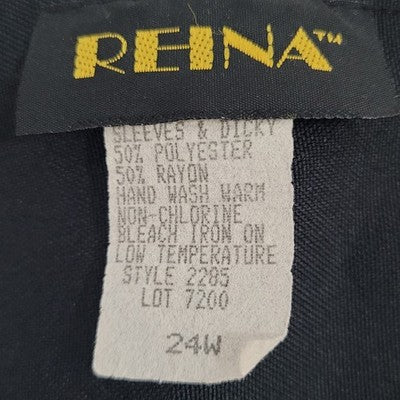 VTG Reina Black White Check Buttoned Lightweight Vest Jacket USA Made Size 24W