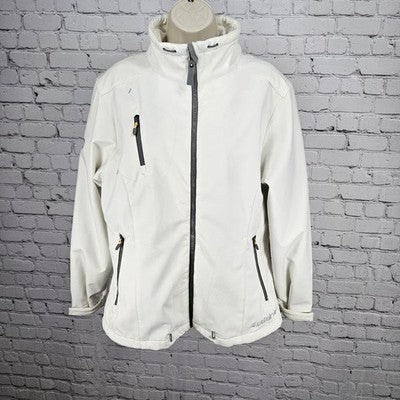 Auclair Ivory Waterproof Breathable Full Zip Stand Up Collar Jacket Large L