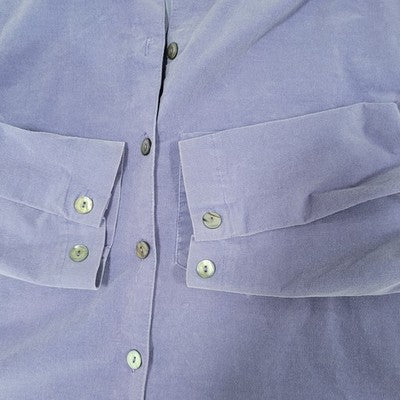 Kathleen Sommers Purple Corduroy Stretch Long Sleeve Shirt USA Made Plus Size 2