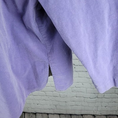 Kathleen Sommers Purple Corduroy Stretch Long Sleeve Shirt USA Made Plus Size 2