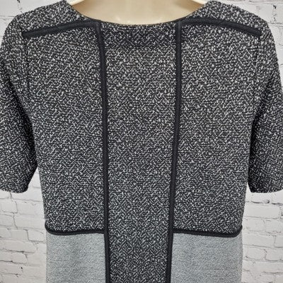 Meadow Rue Anthropologie Black & White Textured Sweater Shift Dress Size Small S