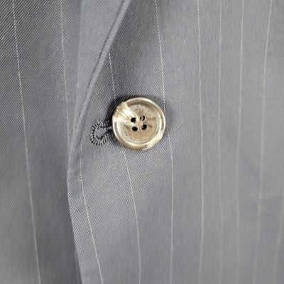 Chaps Ralph Lauren Dark Navy 100% Wool Pinstriped Blazer Sport Coat Sizw 48L