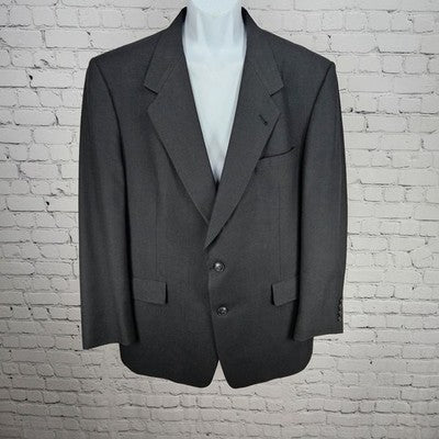 VTG Hart Schaffner Marx Grey 100% Wool 2 Button Vented Blazer Sport Coat USA 44R