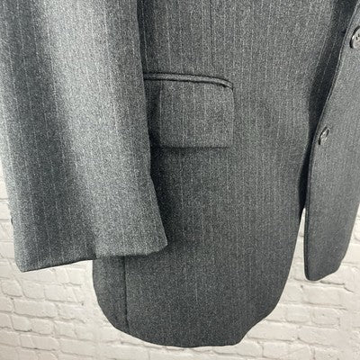 VTG Botany 500 Grey Pinstriped 2 Button Vent Blazer Sport Coat USA Made Size 41S