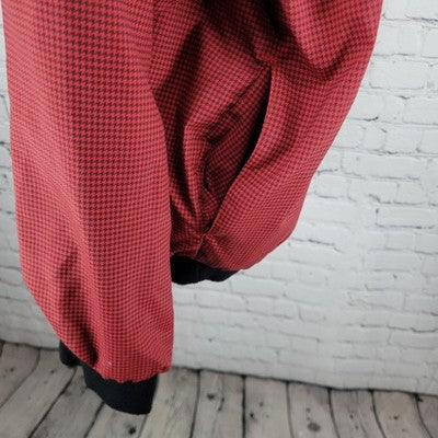 VTG ‘99 Portfolio Golf Classic Red Black Houndstooth Pullover Light Jacket US XL