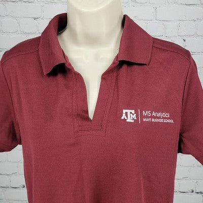 NWT Texas A&M University MS Analytics Burgundy Short Sleeve Shirt Top Medium M