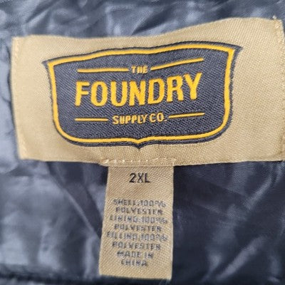 The Foundry Grey Insulated Full Zip Snap Pockets Lightweight Vest Gilet 2XL