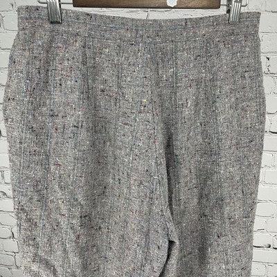 VTG Lucia Grey Multicolor Wool Blend High Rise Pants USA Made Size 14 (29x29)