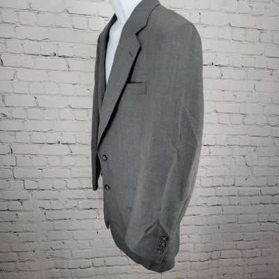 VTG Harmony Clothes Grey Pinstriped 2 Button Notch Blazer Sport Coat USA 41