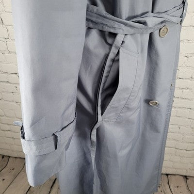 The Totes Coat Blue Belted Removable Insulated Liner Jacket Trench Coat Size 14