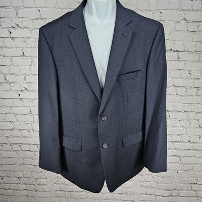 Pronto Uomo Navy 100% Wool Platinum 2 Button Vented Notch Blazer Sport Coat 44R