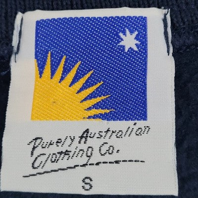 VTG Australian Open Navy Embroidered Logo V Neck Sweatshirt Vest Small S