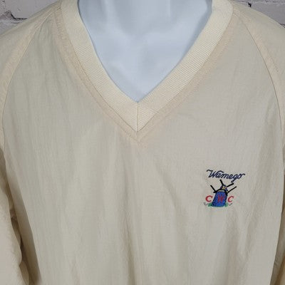 VTG Duckster Wamego Country Club Beige Golf Pullover Windbreaker Jacket Size XL