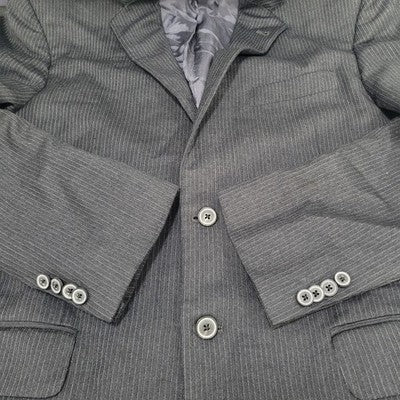 Joseph Abboud Grey 100% Wool Pinstriped 2 Button Blazer Sport Coat USA Made 40R