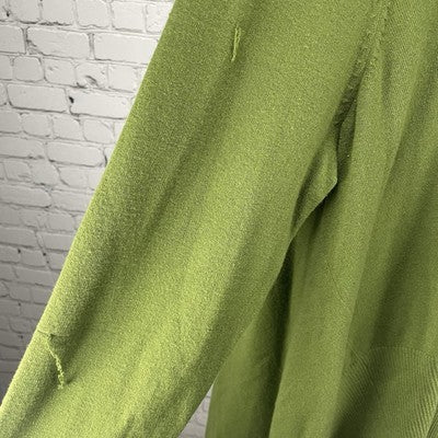 NWD Westbound Green Knit Ribbed Pullover V Neck Stretch Sweater Size 2X