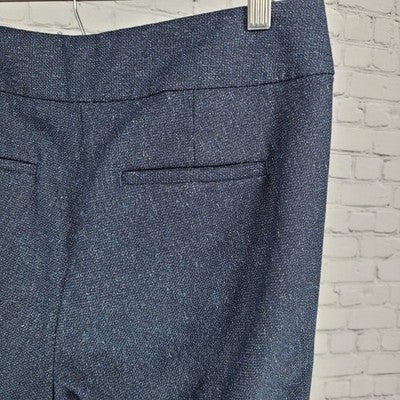 Ann Taylor Factory Navy Speckled Mid Rise Straight Stretch Pants Size 6P (30x28)
