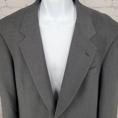 VTG Perry Ellis Portfolio Grey 2 Button Blazer Sport Coat USA Made Size 44L