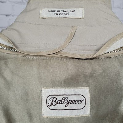 VTG Ballymoor Beige Buttoned Faux Fur Removable Liner Trench Coat Size 44R