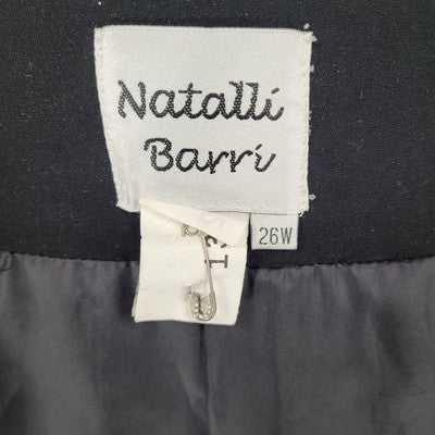 VTG Natalie Barri Black Shawl Lapel Beaded Embellished Blazer Jacket Size 26W